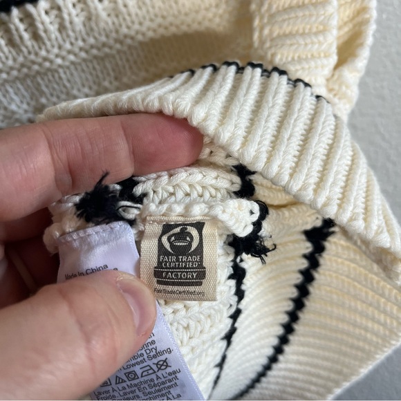 NWT Madewell Cream and Black Striped Sweater Vest in 100% Cotton XXS - Picture 10 of 12